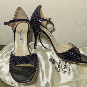 Grape snakeskin Comme il Faut tango shoes 3" heel size 37/US 7